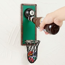 Arola Magnetischer Billardkugel Flaschenöffner, Abnehmbarer Wandöffner mit Kappenfänger Sammler, Geburtstagsgeschenk für Billard Enthusiasten, Bierliebhaber und Männer, als Küchen Hof Bar Dekoration - 1