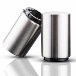 Bierflaschenöffner, Edelstahl Automatischer Flaschenöffner, Glas Kronkorkenentferner, Push Pull Deckelheber - 1