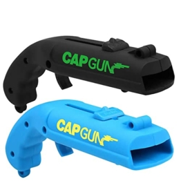 DoDoLar Capgun Flaschenöffner Bierflaschenöffner 2 Stück Bieröffner Pistole Cap Gun Kappe Zappa Flaschenöffner Pistole Mit Tragetasche Blau und Schwarz - 1
