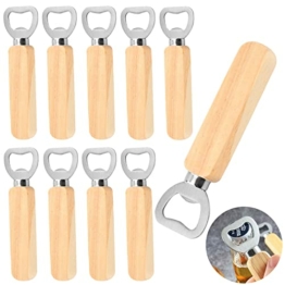 Flaschenöffner 10 Stück Bieröffner Personalisiert Holzgriff Bier Flaschenöffner Tragbare Durable Naturholz Flaschenöffner für Zuhause Küche Bar Großes Geschenk - 1