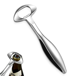 Flaschenöffner, Bieröffner mit Rutschfestem Griff, Robuste Kapselheber, Zinklegierung Bieröffner für Bar Zuhause Oder im Freien (Schwarzer Griff) - 1