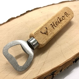 Flaschenöffner personalisiert Holz mit Gravur Bieröffner Geschenk für Männer Papa Opa Vatertag Weihnachten - 1