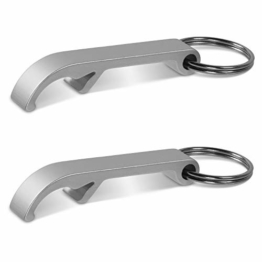 Jalohmatix Flaschenöffner Schlüsselanhänger I 2 Stück Silber I Aluminium Bieröffner Bottle Opener Anhänger Schlüssel Geschenk keychain Öffner Familie - 1
