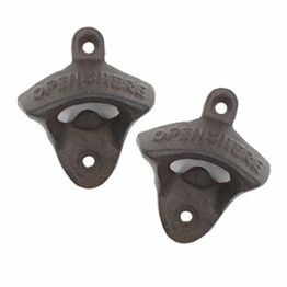 Lofekea Support Mural Décapsuleur, Lot de 2 en fonte Style Vintage Bouteille de bière Opener par - 1