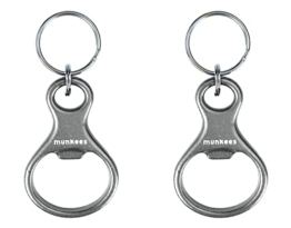 munkees 2 x Schlüsselanhänger Achter mit Flaschenöffner aus hochwertigem Aluminium, Schlüsselring, Doppelpack Silber, 34071 - 1