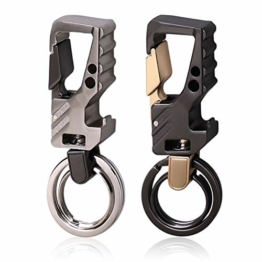 nuoshen 2 Stück Männer Schlüsselanhänger Auto, Metall Flaschenöffner Schlüsselanhänger Bieröffner Bottle Opener Keychain Kapselheber Geschenk für Vater/Papa Ehemann Freund Gast - 1