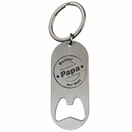 Schlüsselanhänger/Flaschenöffner mit Gravur"Bester Papa der Welt 2" - Geschenk - Geschenkidee Vater Weihnachten Vatertag - 1