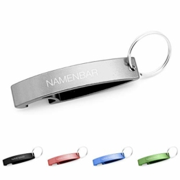 Schlüsselanhänger mit Gravur/Schlüsselanhänger mit Namen - persönlicher Flaschenöffner mit Gravur - Silber - 1