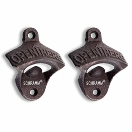 Schramm® 2 Stück Flaschenöffner Guss Eisen Wandhalterung Bier Flaschen Wand Halterung Wandhalterungen Flaschen Öffner Wandflaschenöffner - 1