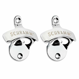 Schramm® 2 Stück Flaschenöffner Wandhalterung Bier Flaschen Wand Halterung Öffner Wandflaschenöffner Bier Soda Öffner einhändig 2er Pack - 1