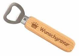 SNEG Flaschenöffner aus Holz mit Gravur (Text + Motiv) (einseitige Gravur) - 1