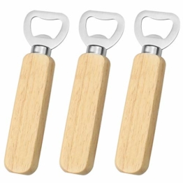 WakiHong 3 Stück Holz Flaschenöffner, Personalisierter Flaschenöffner mit Holzgriff für Zuhause, Küche, Bar, Geschenk - 1