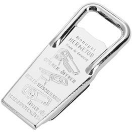 Westmark Flaschenöffner- und verschließer, Kapselheber, Schraubverschlussöffner,3-in-1, Stahl/Gummi, 8,6 x 3,7 x 1,5 cm, Hermetus, Silber/Rot, 61832270 - 1